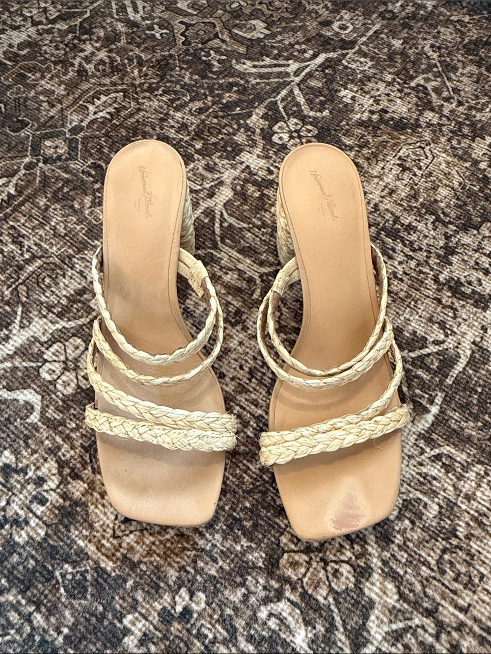 Braided Strap Women’s Sandals in Natural Cream
